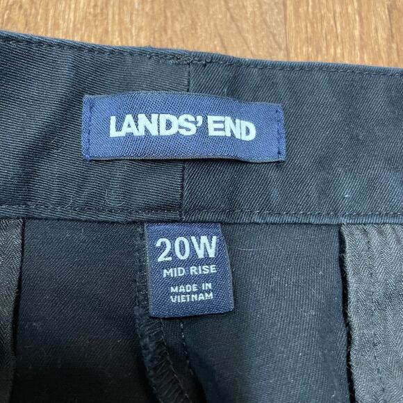 Lands End Womens Solid Black Chino Shorts Plus Size 20W Cotton 6.5" Inseam - Picture 4 of 8